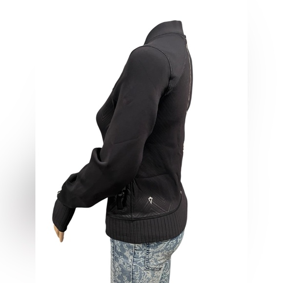 Ivivva Lululemon Black Chevron Scuba Bomber Jacket Size 12 - Picture 6 of 13